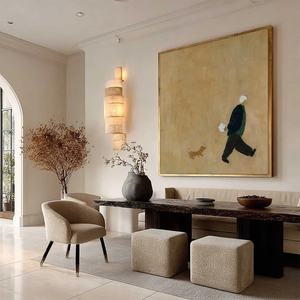 Peinture à l'huile figurative minimaliste personnalisée pour promenade d'après-midi, art mural abstrait peint à la main, peinture à l'huile contemporaine - Product Image 3