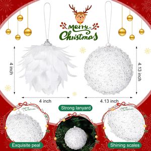 Décoration d'arbre de Noël Navidad suspendu mousse boule de Noël blanc boule de Noël ornements en vrac - Product Image 3