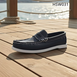 HY, Chaussures <span class=keywords><strong>bateau</strong></span> pour hommes en cuir de vache naturel authentique, couleur jaune, pratiques pour le quotidien, faciles à enfiler et à retirer, HSW031 - Product Image 1