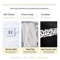 Étiquettes personnalisées pour vêtements en coton, double pliage, pour vêtements de marque, vêtements pour enfants, vestes hautes, avec logo imprimé