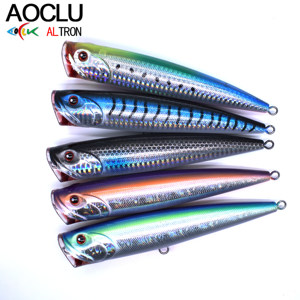 Leurre de surface flottant AOCLU Surface Swimmer Popper 100mm/140mm 15g/40g avec hameçons triples robustes pour la pêche au saumon en eau douce et en rivière - Product Image 6