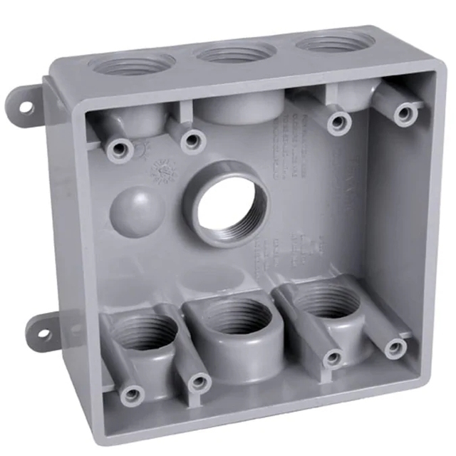 Two Gang square Outlet Boxes House Receptacles 2 Switches Weatherproof Junction PVC Splice Box Outdoor Device Mounting Switch