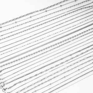 Prix de gros d'usine, collier en argent sterling 925, boîte, <span class=keywords><strong>gypsophile</strong></span>, vague d'eau, lingot, graines de melon, chaîne pour femmes, bijoux de mode - Product Image 2