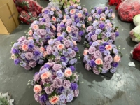 Arreglo Floral Artificial Boho Naranja y Rosa, Centro de Mesa para Bodas de Verano, Ramo Floral para Decoración de Eventos y Fiestas al Aire Libre