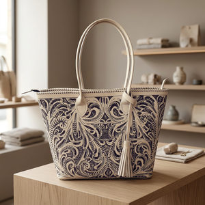 Cartera de Mano Personalizada de Cuero Genuino BS International para Mujer, con Cierre de Cremallera, Impermeable, Ligera, Plegable, Duradera y Grande - Product Image 4