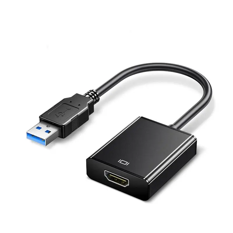 Smart USB 3.0 to HDMI Female-Male Converter HD Cable Black 0.2M 1080P USB to HDMI Adapter Cable for Computer Projector