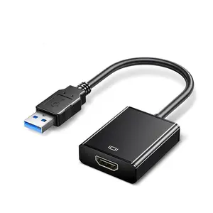 スマートUSB3.0からHDMIへのメス-オスコンバーターHDケーブルブラック0.2M1080PUSB-HDMIアダプターケーブル (コンピュータープロジェクター用)