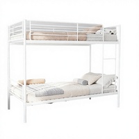Lit superposé moderne en métal robuste avec escalier et armoire, lit de dortoir avec bureau et tiroirs de rangement pour appartement