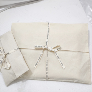 Custom Logo Screen Printed Cotton Canvas <b>Envelope</b> Pouch Shoe Handbag Dust Bag Clothing Packing Cotton Flap Bag - Product Image 1
