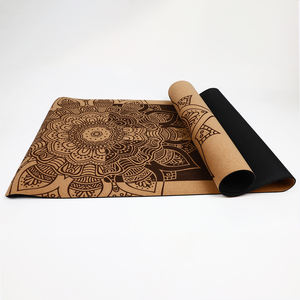 コークオーガニックヨガセットカスタムプリントマット木製エクササイズマッサージコルクローラーブロックジムフィットネスセット - Product Image 4
