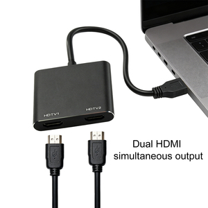 Convertidor de Cable USB a USB 3.0 a Doble <span class=keywords><strong>HDMI</strong></span>, Adaptador Divisor 4K 30HZ para Monitores Duales, OEM de Fábrica - Product Image 5