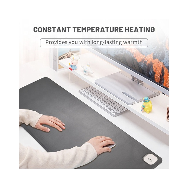 Heating Mouse Pad Keep Warm Pad Extra PC Heat Mouse Mat PU Leather Desk Waterproof Heated Mouse Pad Mat for Laptop Office Home