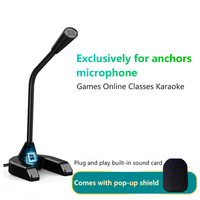 Microphone d'ordinateur de bureau USB pour réduction du bruit de jeu Compatible avec ordinateur portable universel sans pilote