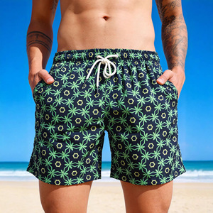 شورت سباحة رجالي مخصص سريع الجفاف للصيف، مريح وقابل للتنفس مع طباعة، شورت ركوب الأمواج مع حبل للربط للرجال - Product Image 3