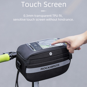 <span class=keywords><strong>Bolsa</strong></span> de Tubo para <span class=keywords><strong>Manillar</strong></span>, Cesta para Bicicleta, <span class=keywords><strong>Bolsa</strong></span> de Cuadro Delantero, Bolsas para Bicicleta <span class=keywords><strong>ROCKBROS</strong></span> B27, Gran Capacidad, Impermeable, para Ciclismo, 1 Pieza/<span class=keywords><strong>Bolsa</strong></span> OPP, Negra - Product Image 2