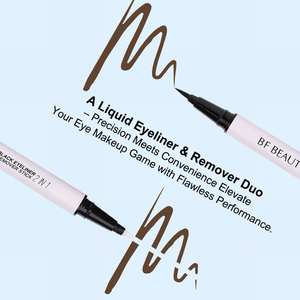 Lápiz Delineador de Ojos Vegano Personalizado, Lápiz Delineador de Ojos Impermeable de Doble Cabezal, Suave y Sin Esfuerzo, 2 en 1, Delineador de Ojos Negro y Lápiz Removedor - Product Image 1