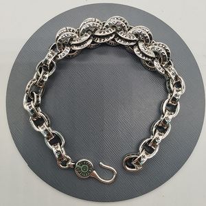 Nouveau à la mode rétro Punk argent croix Bracelet Bracelet avec lien chaîne Vintage Style marque bijoux pour hommes et femmes - Product Image 5