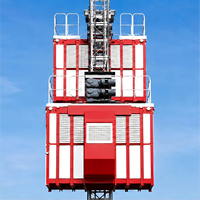 Monte-charge vertical de construction SC200/200 4000KG HUGECRANE à double cage, élévateur de chantier, hauteur de levage 250m-650m, vitesse 0-46m/min