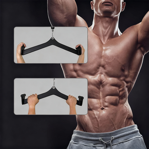 Juego de 8 piezas de accesorios de cable con agarre estilo MAG de acero, manijas para dominadas y <span class=keywords><strong>remo</strong></span> bajo, recubiertas de goma, resistentes y de alta resistencia para gimnasios comerciales - Product Image 4