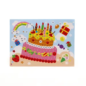 水晶钻石卡通创意Diy钻石画生日蛋糕制作益智彩色绘本益智玩具