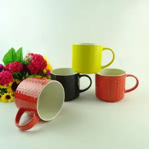 Caneca de café personalizada com design criativo, caneca de café cerâmica com relevo de cerâmica preta