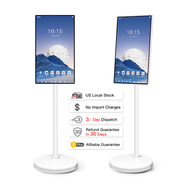 24 Inch 128GB 13MP Camera Rolling Tablet TV Remote Control Tutorials Home Gym Workout Android Portable Smart TV