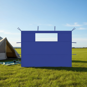 ผนังด้านข้างศาลาสีน้ำเงินพร้อมหน้าต่าง 2 ชิ้น อุปกรณ์เต็นท์ผ้าอ๊อกซ์ฟอร์ด สำหรับตั้งแคมป์กลางแจ้งในฤดูร้อน แบบขยายได้ - Product Image 2