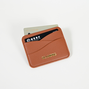 Glampkg bán sỉ tuyệt vời tùy chỉnh Slim PU da chủ thẻ khá Logo cá nhân hình dạng sóng Túi thẻ cho thẻ tín dụng - Product Image 3