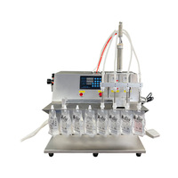 Machine de remplissage semi-automatique à 4 têtes pour jus, lait, boissons gazeuses, détergents en sachets