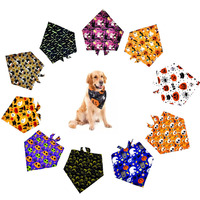 Nouveaux Bandanas Triangulaires Multicolores en Polyester à Imprimé Crâne Animal pour Chiens et Chats – Accessoires d'Halloween Effrayants