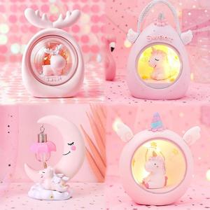Base de lámpara de luz Led 3d con dibujos de unicornios para niños, luz de noche, decoración de escritorio - Product Image 1
