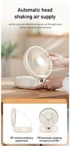 Ventilateur de <span class=keywords><strong>table</strong></span> pliable portable à télécommande, ventilateur mural, ventilateur de <span class=keywords><strong>table</strong></span> LED sans fil, rotation, circulation d'air, refroidissement, ventilateur suspendu - Product Image 6