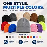 Groothandel Gemengde Kleuren Rib Gebreide Mutsen Met Boord Wintermutsen Direct Leverbaar Gorros Al Por Mayor Bulk Levering