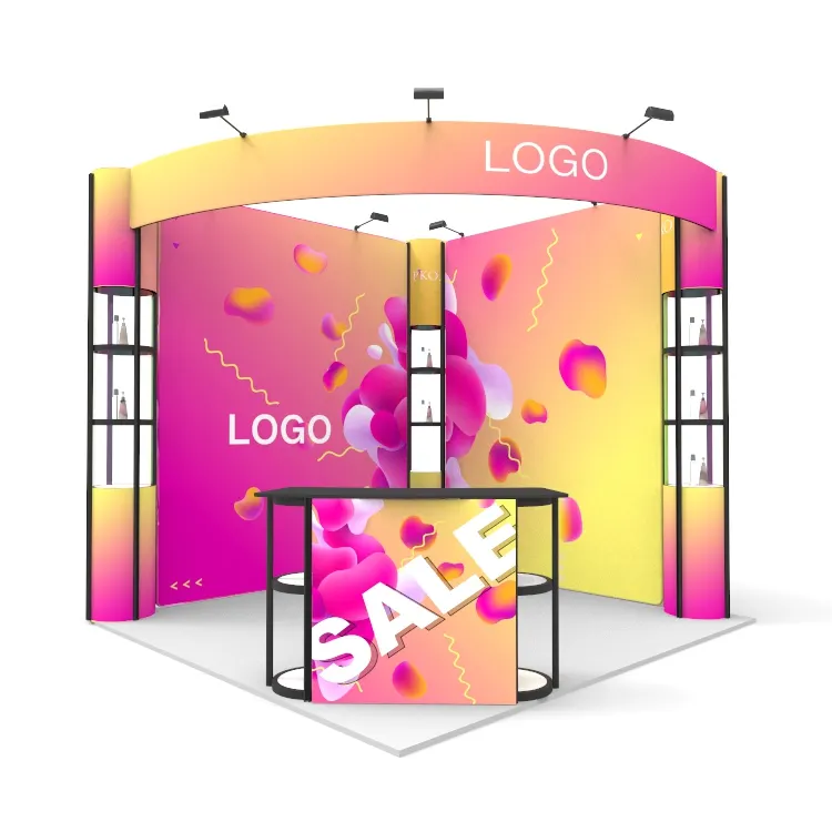 China Fabriek 10X20 Beursstand Display Tentoonstelling Booth Met Lichtbak Tentoonstelling Booth Stand