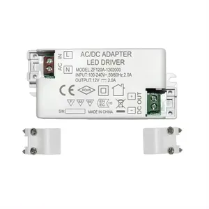 Ac 110V-240V carcasa de plástico ultrafina 24W fuente de alimentación Led Ul Fcc Ce Saa Rohs transformador voltaje constante controlador Led 12V 2a