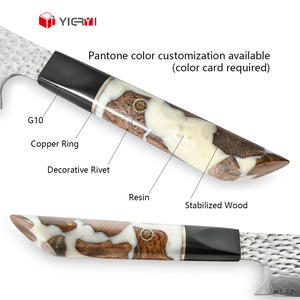 Профессиональный Пользовательский логотип VG10 67-слойный японский кухонный нож из дамасской стали с белой ручкой, острый нож шеф-повара - Product Image 3