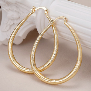 Orecchini a Goccia Geometrici Lisci da Donna, Placcati in Metallo, Gioielli Minimalisti alla Moda - Product Image 2