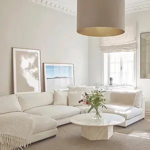 Ensemble de grand canapé de luxe meuble personnalisé canapé blanc en forme de U canapé modulable canapé