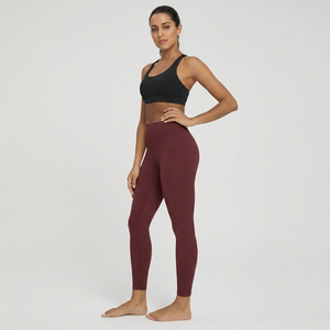 Leggings de yoga tricotés confortables pour femmes, en coton biologique et bambou, aspect denim, extensibles, pour l'été, OEM, vente en gros - Product Image 1