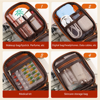 Trousse de toilette de voyage transparente en PVC, mini sac de rangement étanche pour rouge à lèvres, pochette de maquillage portable transparente, pochette multifonctionnelle