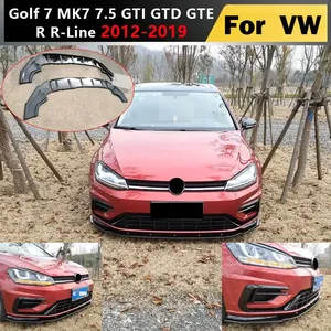 Pour Golf 7 MK7 7.5 GTD GTE R R-Line 2012-2019 : Lame de pare-chocs avant, canards, spoiler, diffuseur, kits carrosserie, protection style CS - Product Image 1