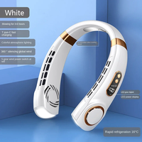 Ventilateur de cou portable sans pales, mini climatiseur numérique rechargeable à suspendre autour du cou