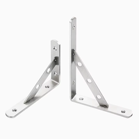 Support d'étagère triangulaire pliable en acier inoxydable robuste, structure stable, pour bibliothèque, fabrication robuste par emboutissage