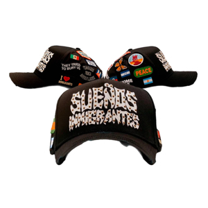 Chất lượng cao thô lỗ đánh thức gorras Thêu Đinh Tán mũ thể thao màu đen cong vành satin lót Mũ bóng chày gorras Dandy mũ - Product Image 1