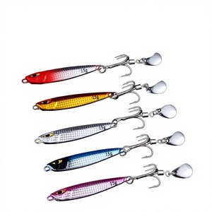 Señuelo artificial rígido de placa de hierro para lances largos desde la orilla, tipo cinta pequeña con lentejuela giratoria, para macarela española y aguja de mar. - Product Image 1