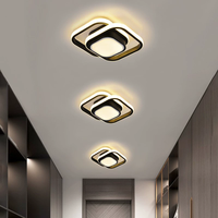 Plafonniers LED modernes en acrylique noir, design créatif rond et carré, pour salon, chambre, couloir, balcon, entrée, base en fer