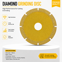 Disque de coupe diamanté 100 mm, lame à coupe rapide pour carrelage, marbre, granit, verre, pierre, meuleuse d'angle