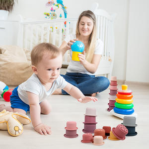 Tasses empilables directes d'usine jouet pour garçons et filles jouet empilable tasse de nidification en Silicone jouet de construction pour <span class=keywords><strong>bébé</strong></span> - Product Image 6