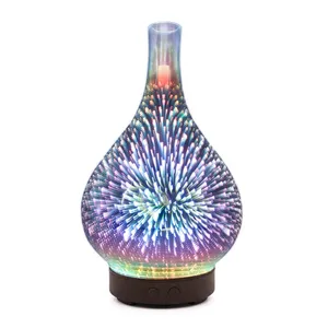 Mist Winter Humidifier 120Ml Glass Aroma Diffuser Ultrasonic Home With Ce Rohs 3D Color Changing