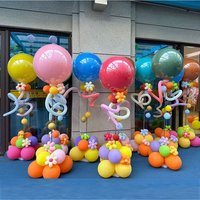 Kit de colonnes de ballons colorées sur pied pour allée, idéal pour l'ouverture de maternelle, la grande ouverture d'un centre commercial, la décoration d'anniversaire de magasin
